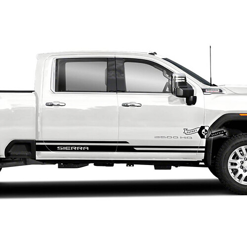 Pair GMC Sierra 2500HD 2022 Side Doors Vinyl Stripes Sticker Decal for GMC Sierra Door Panel Graphics
