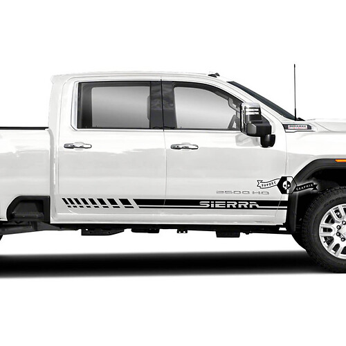 Pair GMC Sierra 2500HD 2022 Side Doors Slanting Lines Vinyl Stripes Sticker Decal for GMC Sierra Door Panel Graphics