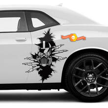 Side Hole Bee in Helmet Stickers Decals Graphics Vinyl Dodge Challenger Charger 2