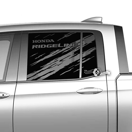 Pair Honda Ridgeline Mountains Vinyl Window Doors Mud Decal Sticker Graphics