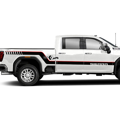 Pair GMC Sierra 2500HD 2022 Side Vinyl Stripes Sticker Decal for GMC Sierra Door Bed Panel Graphics 2 Colors