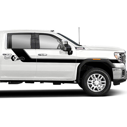 Pair GMC Sierra 2500HD 2022 Side Trim Vinyl Stripes Sticker Decal for GMC Sierra Door Bed Panel Graphics