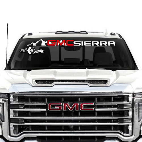 Windshield GMC Sierra 2500HD Logo Mountain Vinyl Sticker Decal for GMC Sierra Graphics 2 Colors