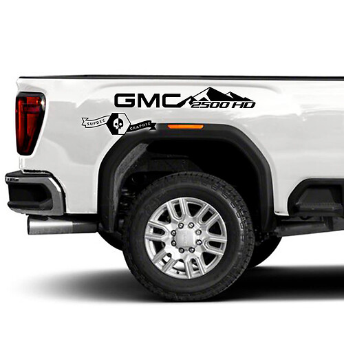 Pair GMC Sierra 2500HD 2022 2023 Side Bed Mountain Vinyl Stripes Sticker Decal Fits GMC Sierra Graphics
