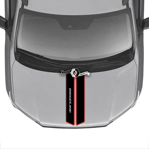 Hood Honda Ridgeline Stripe 2020 2021 2022 2023 Center Vinyl Decal Stickers Sticker Graphics SupDec Design 2 Colors