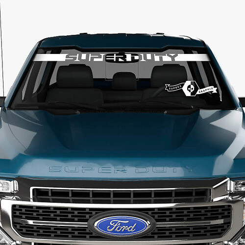 Windshield Ford Super Duty 2023 Logo Lines Decals Stickers Graphics Vinyl