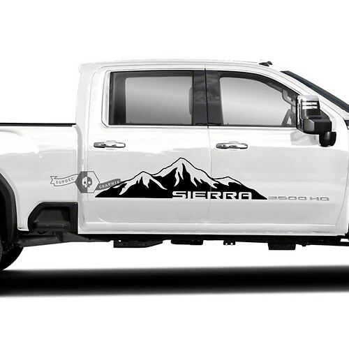 Pair GMC Sierra 2500HD 2023 Side Logo Line Mountain Doors Vinyl Sticker Decal for GMC Sierra Graphics