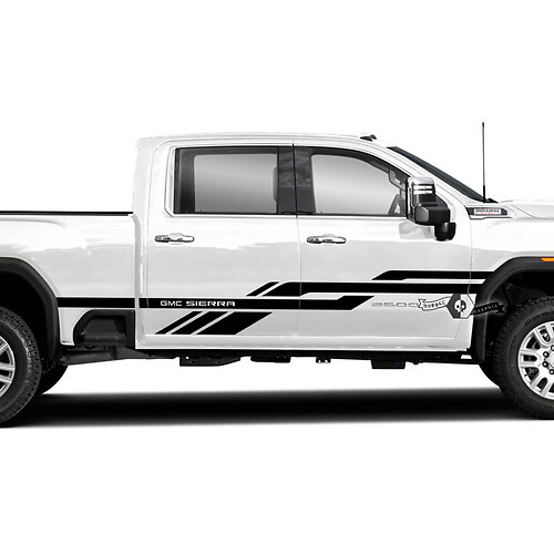 Pair GMC Sierra 2500HD 2023 Side Logo Line Doors Vinyl Stripes Sticker Decal for GMC Sierra Graphics