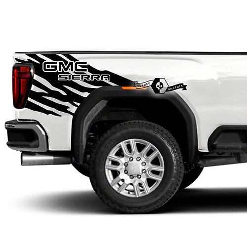 Pair GMC Sierra 2500HD 2022 2023 Side Bed Mud Splash Vinyl Stripes Sticker Decal for GMC Sierra Graphics