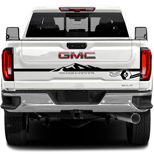 Rear Tailgate GMC Sierra 2500HD 2022 2023 Mountains Stripe Vinyl Stripes Sticker Decal for GMC Sierra Graphics