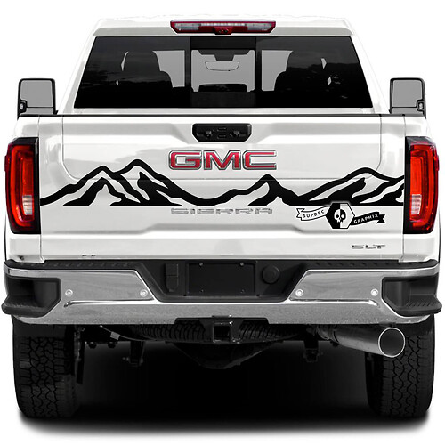 Rear Tailgate GMC Sierra 2500HD 2022 2023 Mountains Vinyl Sticker Decal for GMC Sierra Graphics