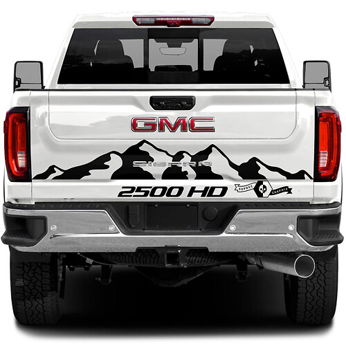 Rear Tailgate GMC Sierra 2500HD 2022 2023 Mountains Logo Vinyl Sticker Decal for GMC Sierra Graphics