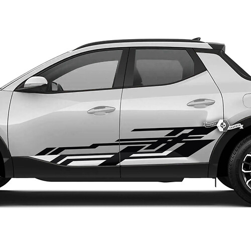 Pair Modern Side Doors Vinyl Stickers Decal Graphic Kit fit to Hyundai Santa Cruz