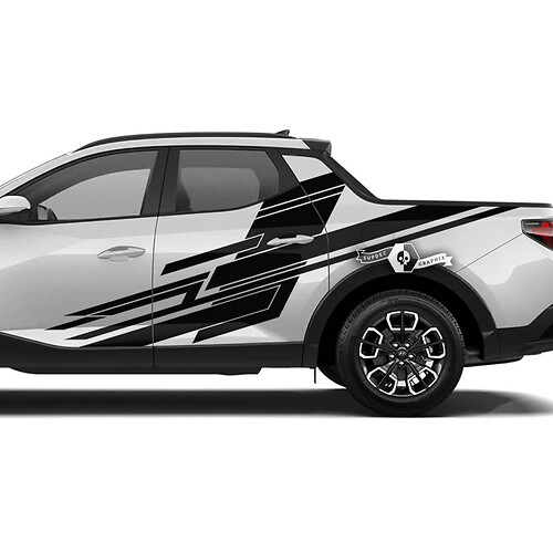 Pair Modern Side Doors Bed Fender Vinyl Stickers Decal Graphic Kit fit to Hyundai Santa Cruz