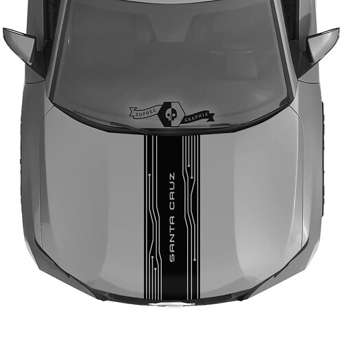 Hood Lines Trim Vinyl Stickers Decal Graphic fit to Hyundai Santa Cruz