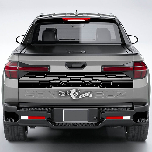 Rear Lines Geometrical Vinyl Tailgate Decal Sticker Graphics fit to Hyundai Santa Cruz 2023