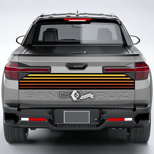 Rear Lines SunSet Vinyl Tailgate Decal Sticker Graphics fit to Hyundai Santa Cruz 2023