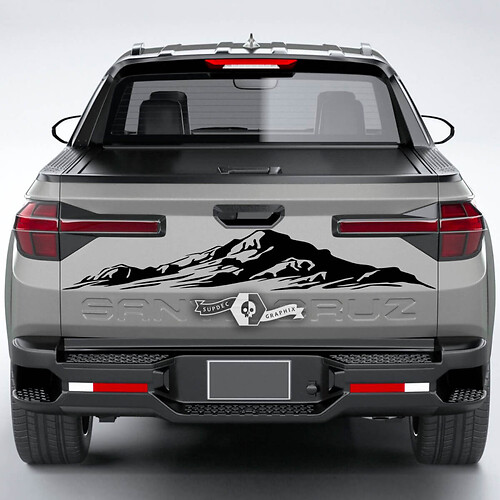 Rear Mountains Vinyl Tailgate Decal Sticker Graphics for Hyundai Santa Cruz