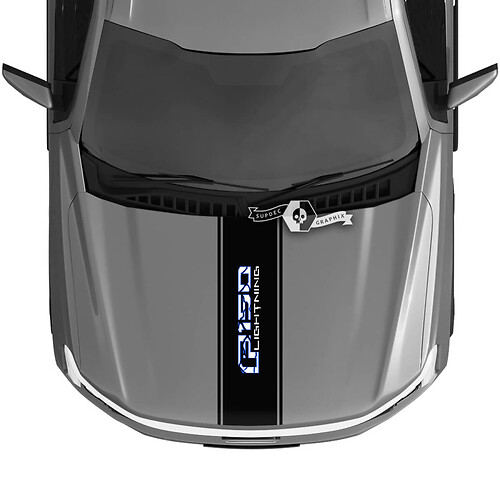 Hood Ford F-150 Lightning 2022 2023 Logo Lightning Decals Stickers Graphics Vinyl
