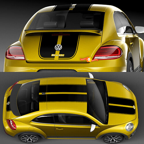 VW Volkswagen Beetle Käfer Rally Stripes Full Body