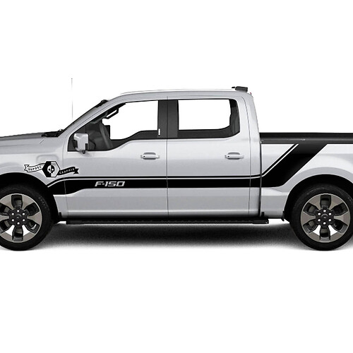 Pair Ford F-150 Lightning 2022 2023 Fender Doors Bed Lines  Trim Stripes Body Decals Side Stickers Graphics Vinyl Supdec Design
