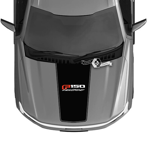 Hood Ford F-150 Lightning 2022 2023 Blackout Lightning Trim Decals Stickers Graphics Vinyl Logo 3 Colors