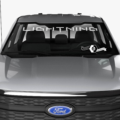 Windshield Decal For Ford F-150 Lightning 2022 2023  Lightning Logo Banner Window Topper Sticker
