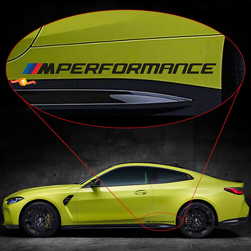 2x BMW M4 M3 G82 G83 M Performance Side Rear M vinyl decal sticker