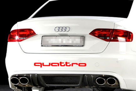 AUDI Quattro Rear Trunk Decal Sticker Logo A4 A5 A6 A8 S4 S5 S8 Q5 Q7 TT
