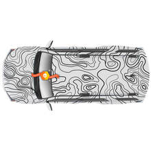 Full body Toyota 4Runner Topographic map contour background Topo map with elevation Wrap Vinyl Decals graphics sticker  2