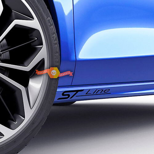 Pair Ford Focus Fiesta Beast St Line Logo Side Doors Sticker Decal Graphic