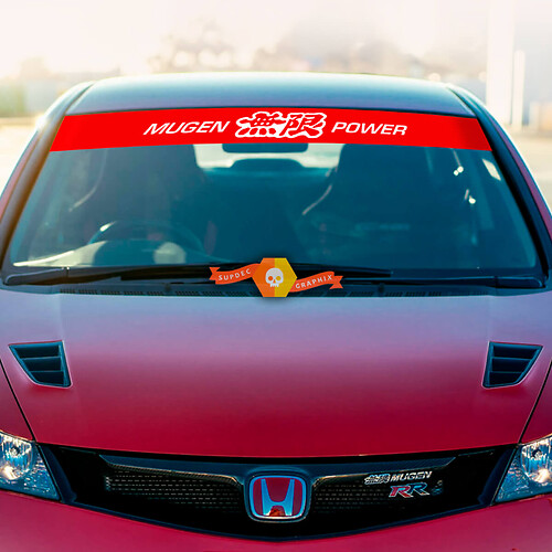 Honda Mugen Power Motorsports Windshield Banner Vinyl Decal Sticker Any Colors Combination