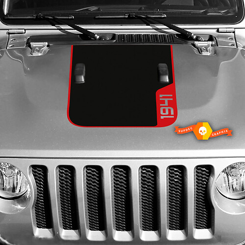 Hood Jeep RUBICON 1941 Wrangler Vinyl Decal Sticker Graphics 2 Colors