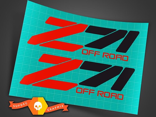 Z71 Off Road Decal - Chevy Truck Sticker Decals 2-pack