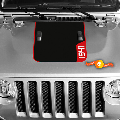 Hood Jeep RUBICON 1941 Wrangler Vinyl Decal Sticker Graphics 3 Colors
