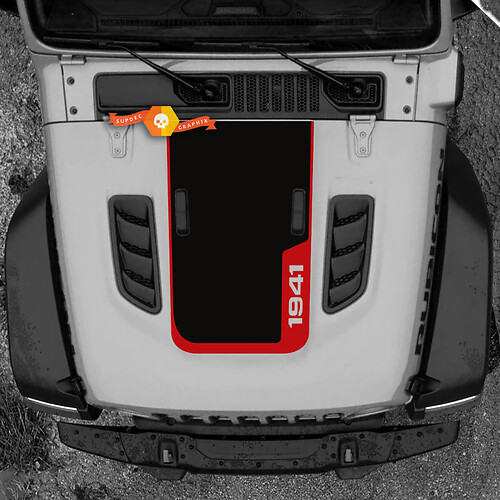 Hood Jeep RUBICON 1941 Wrangler Vinyl 2018 + Decal Sticker Graphics 2 Colors