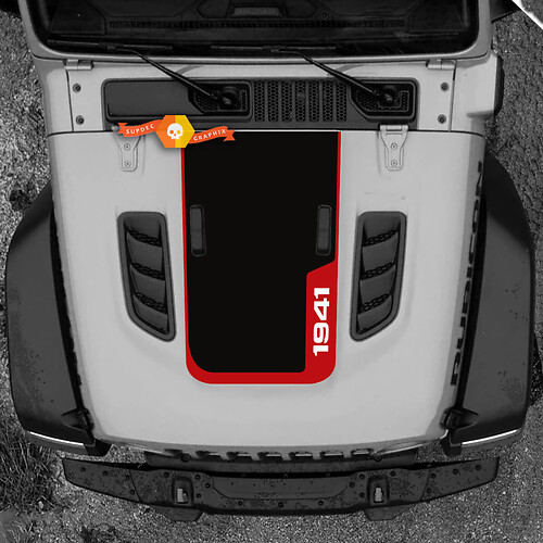 Hood Jeep RUBICON 1941 Wrangler Vinyl 2018 + Up Decal Sticker Graphics 3 Colors