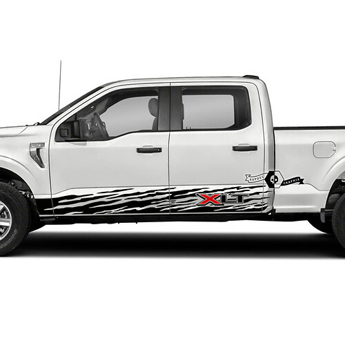 Pair Ford F-150 XLT ପାଇନ୍ଟ୍ ରୋକର୍ ପ୍ୟାନେଲ୍ ମଡ୍ ଗ୍ରାଫିକ୍ସ ସାଇଡ୍ ଡିକାଲ୍ସ ଷ୍ଟିକର୍‌ଗୁଡ଼ିକ୍‌‌
