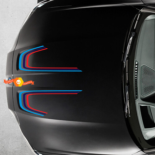 BMW M4 M3 G80 G82 G83 M Colors stripes Hood Line vinyl decal sticker