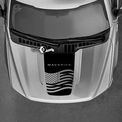 Ford Maverick USA Flag Graphics Decals Hood Any Colors Maverick Stickers
