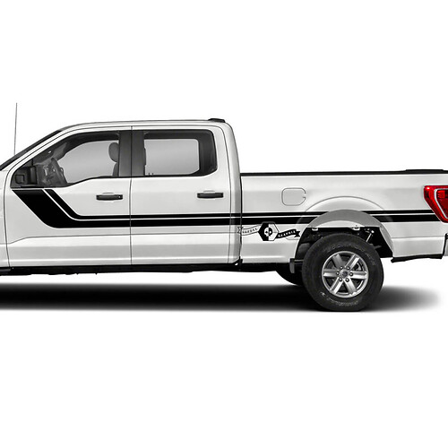 Pair Ford F-150 XLT Side Bed Doors Stripe F-150 Graphics Side Decals Stickers 