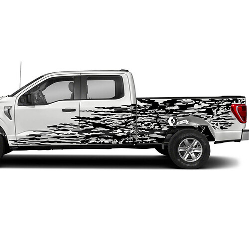 Pair Ford F-150 XLT Huge Side Doors Logo Splash Mud Graphics Side Decals Stickers