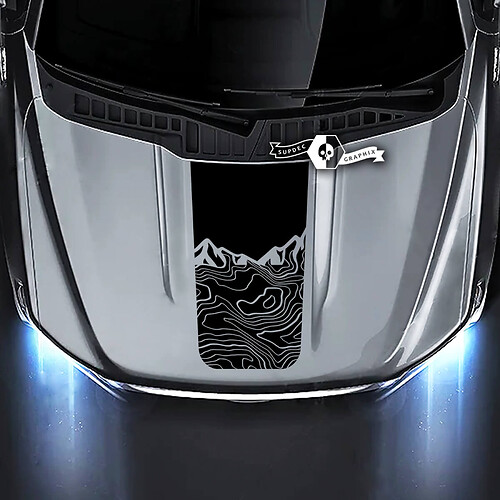 Ford F-150 XL XLT STX LARIAT Hood Topographic Map Mountains Graphics Side Decals Stickers
