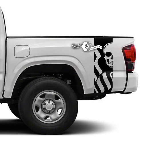 2x Toyota Tacoma SR5 Bed Side Skull Vinyl Decals Graphic Sticker