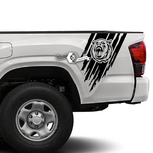 2x Toyota Tacoma SR5 Bed Side Bear Mud Vinyl Decals Graphic Sticker