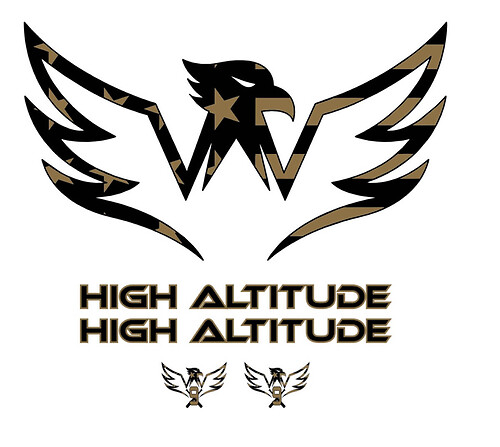 Golden Eagle Gold Hood Bird Stickers Decals Kit
