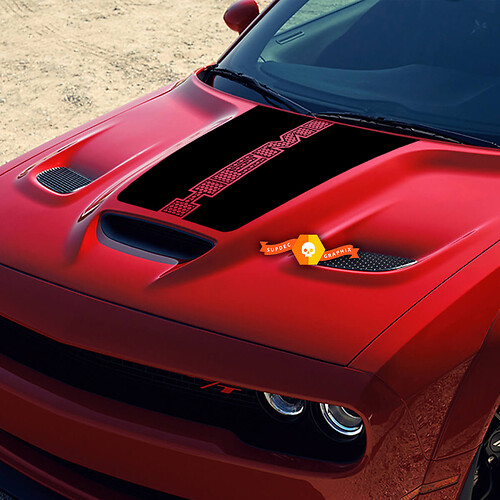 Dodge Challenger Honeycomb Style Hood Sticker Decal HEMI