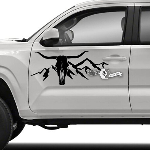 2x Toyota Tacoma Doors SR5 Side Deer Mountains Vinyl Decals Graphic Sticker