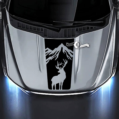 Ford F-150 XL XLT STX LARIAT Hood Moose Mountains Graphics Decals Stickers