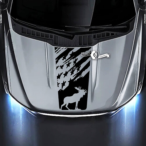 Ford F-150 XL XLT STX LARIAT Hood Moose Flag USA Graphics Decals Stickers
